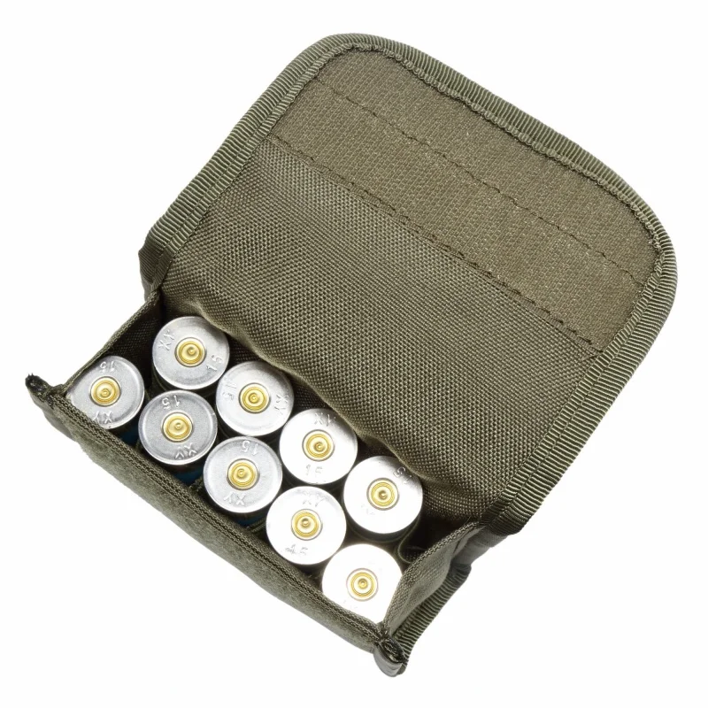 

10 Round 12Gauge 12GA Molle Pouch Tactical Shell Holder Ammo Bag Hunting Bandolier Cartridges Bullet Mag Bag