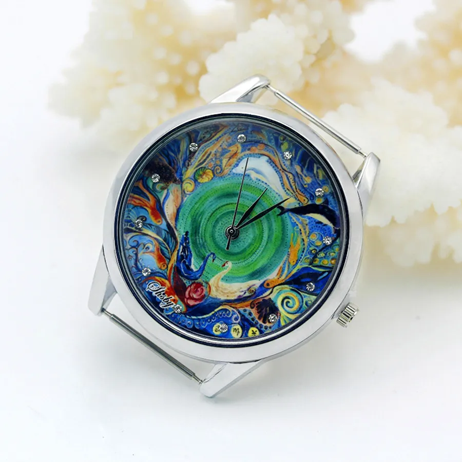 Shsby Diy Personality Watch Header New Style Silver Flower Head With Cloth Strap Watch Accessories 51~60