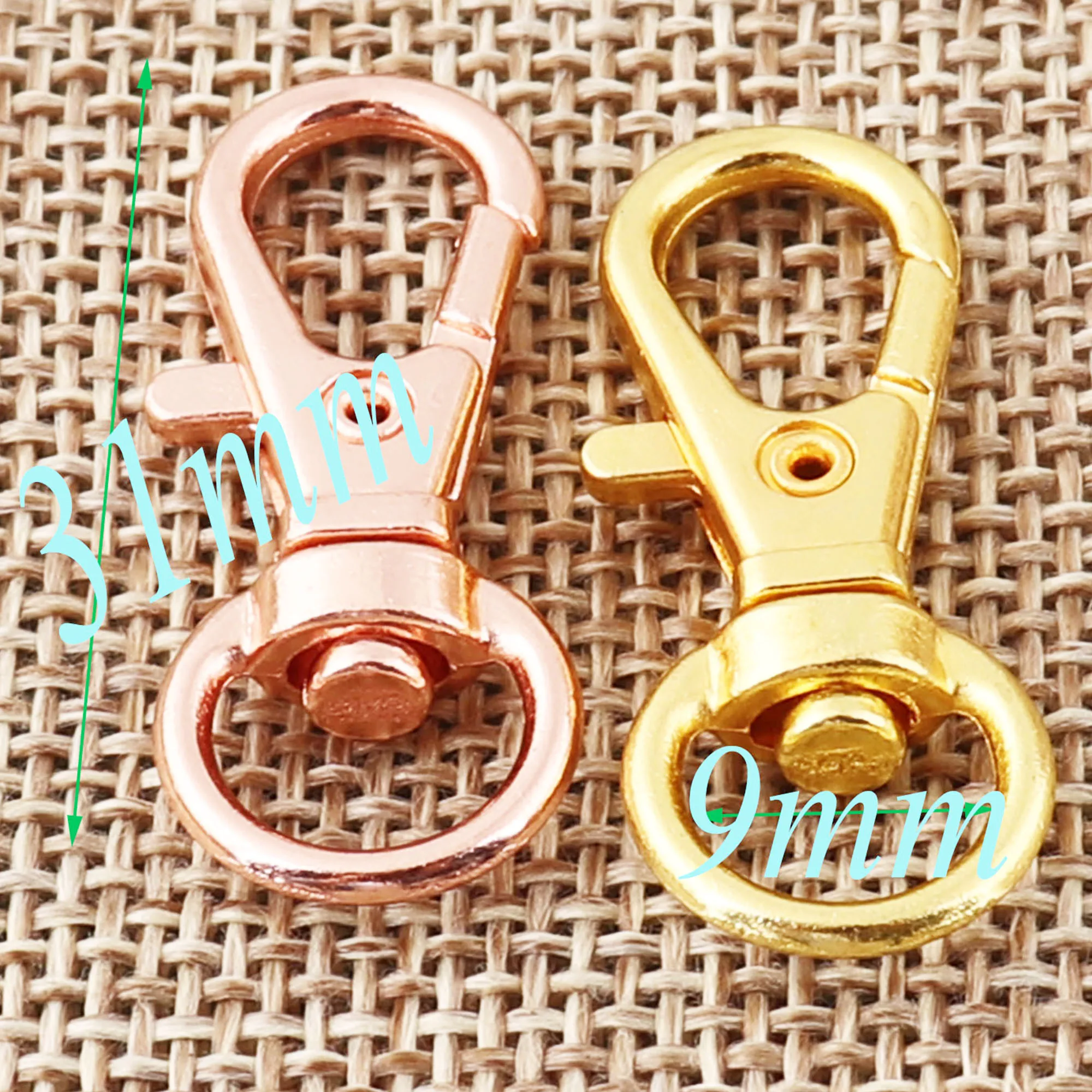 20 pcs Lobster Swivel Clasps Gold Rose Gold Claws Carabiner Snap Buckle Gate Bag Purse Strap Handbag hardware Purse Hook Clasp