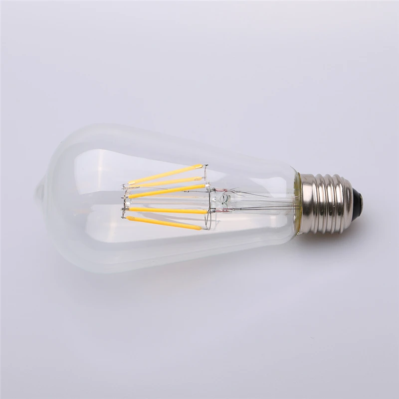 Lâmpada de edison com filamento de led st64, lâmpada e27 e 220v, decoração industrial vintage e retrô, 12w e 16w