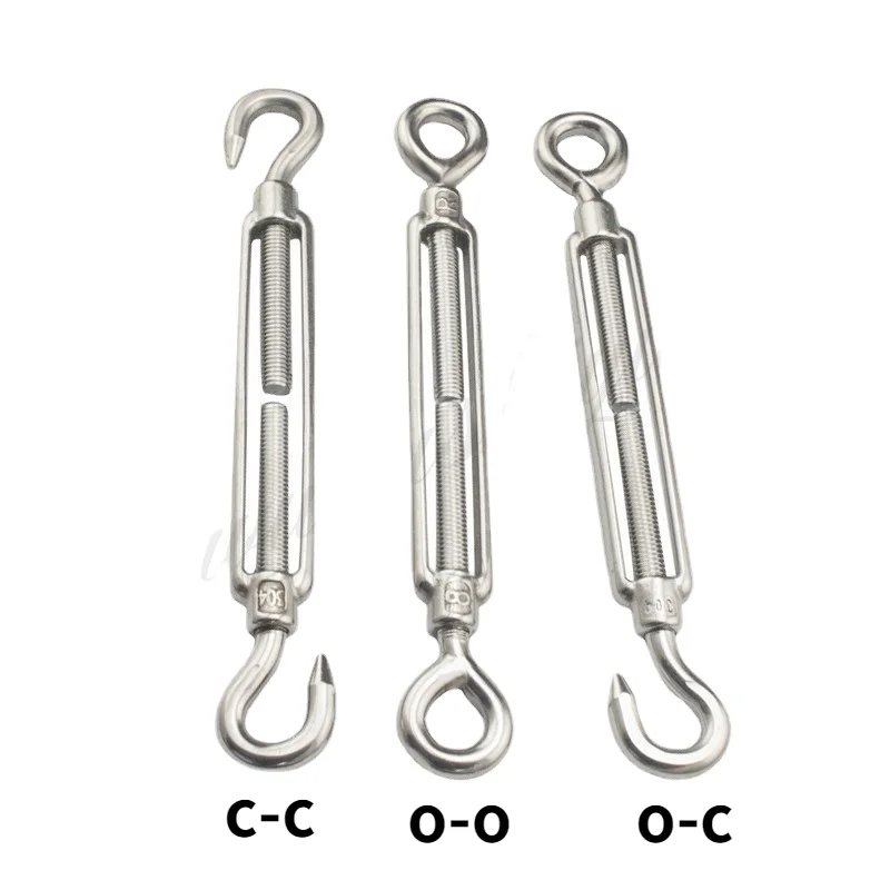 

1Pcs M4 M5 M6 M8 M10 Stainless Steel 304 Adjust Chain Rigging Hooks & Eye Turnbuckle Wire Rope Tension Device Line Oc Oo Cc Type