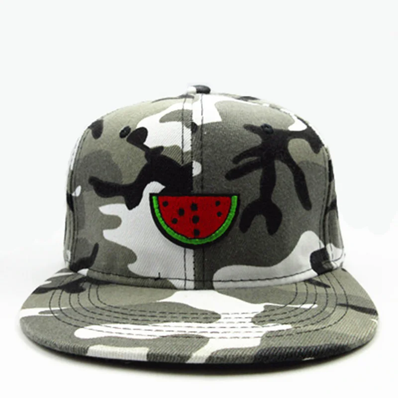 Red Watermelon Embroidery Cotton Baseball Cap Hip-hop Cap Adjustable Snapback Hats for Men and Women 130