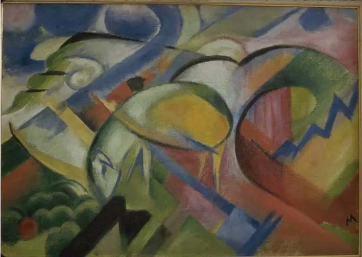 

100% handmade Oil Painting reproduction on linen canvas,The lamb 1914 by Franz Marc,Free Shipping,High Quality