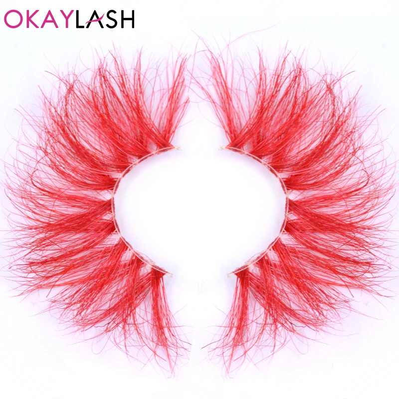 OKAYLASH 25mm Super Long Blue, Green, Purple Colored Eyelashes for Performance, Dancing, Musical comedy, Drag show Fake Lahses