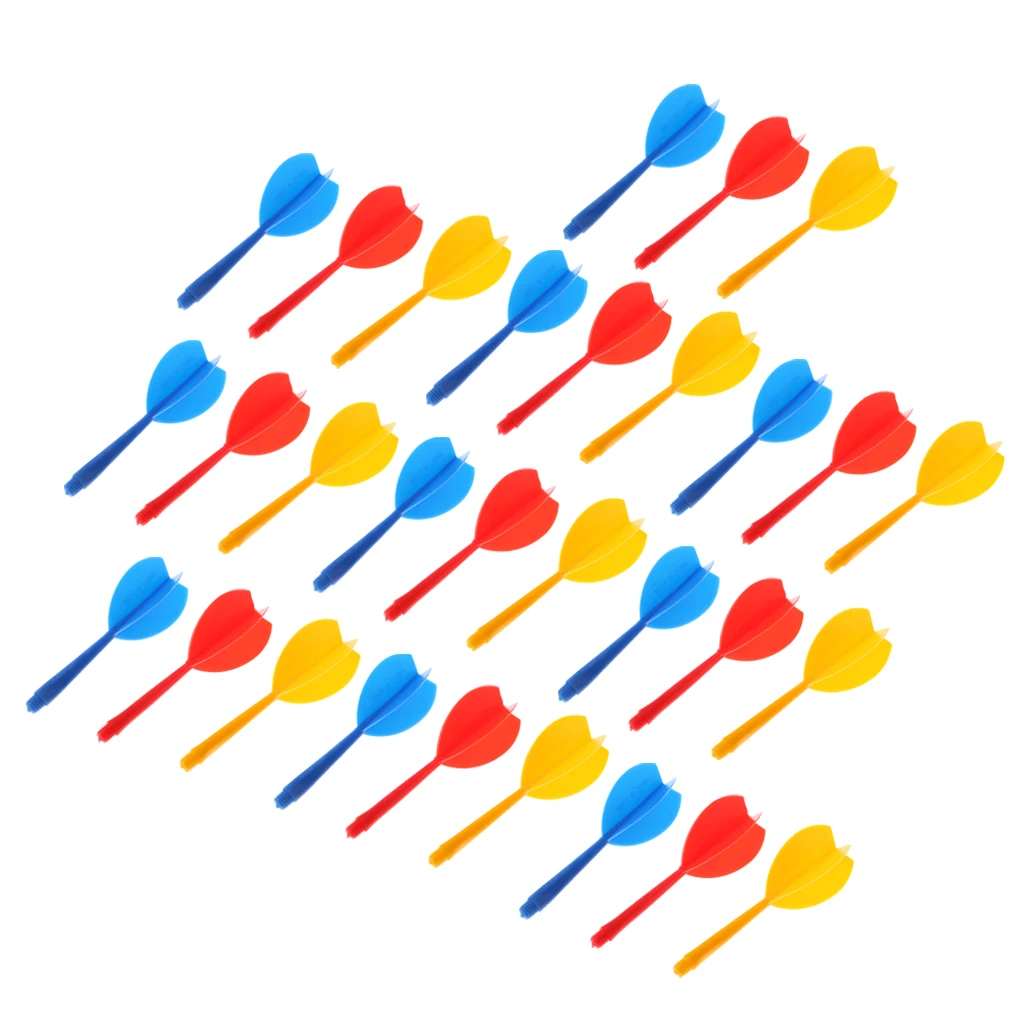 30pcs Multicolor Durable Plastic Darts Shaft & Dart Flight Combo Set Darts Accessories