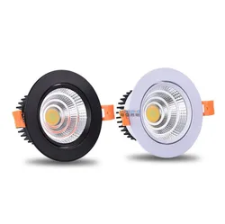 Luz Led regulable para empotrar en el techo, foco COB de 3w, 5w, 7w, 9w, 12w, 15w, AC85-265V, iluminación interior