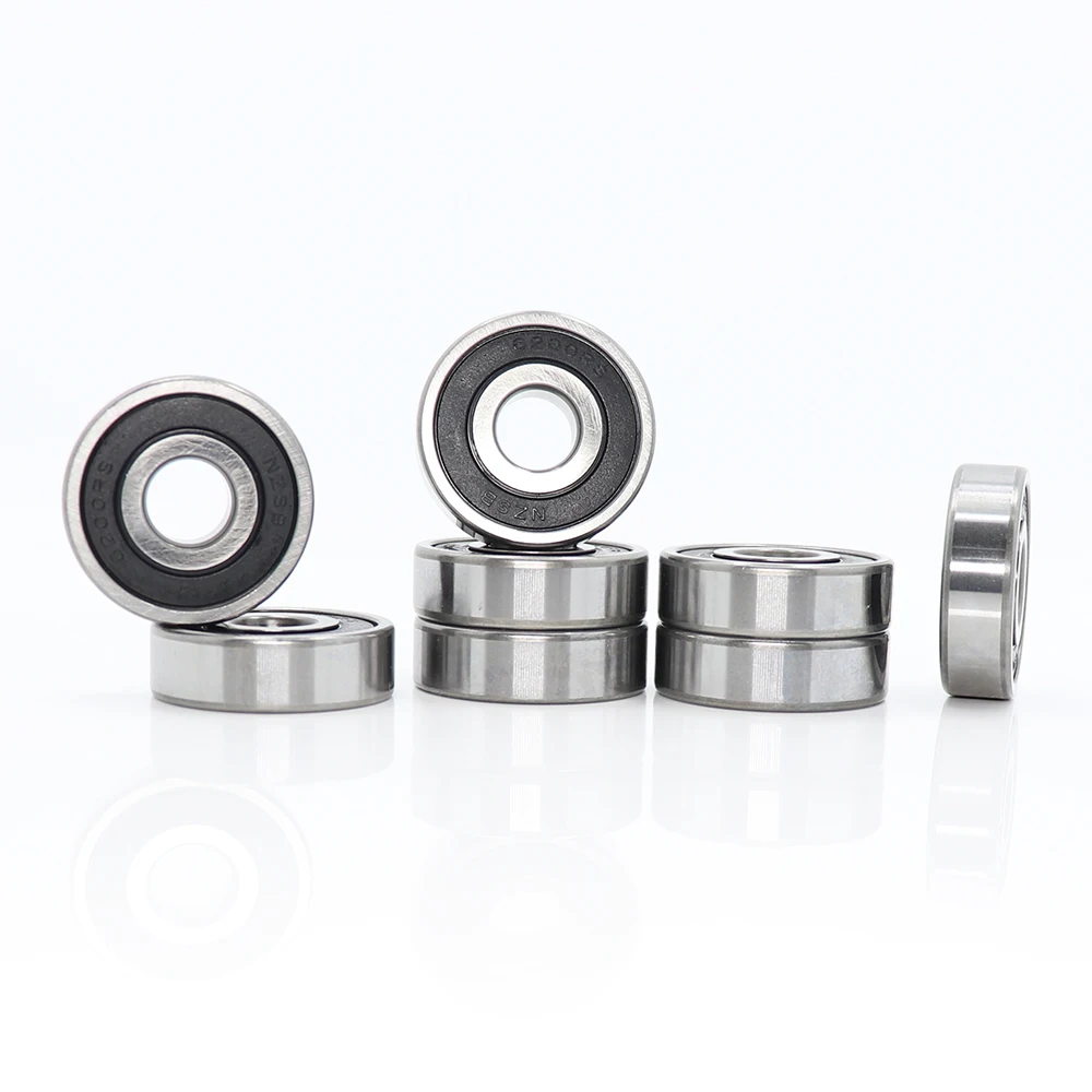 6200RS Bearing ABEC-3 8PCS 10x30x9 mm Deep Groove 6200-2RS Ball Bearings 6200RZ 180200 RZ RS 6200 2RS EMQ Quality