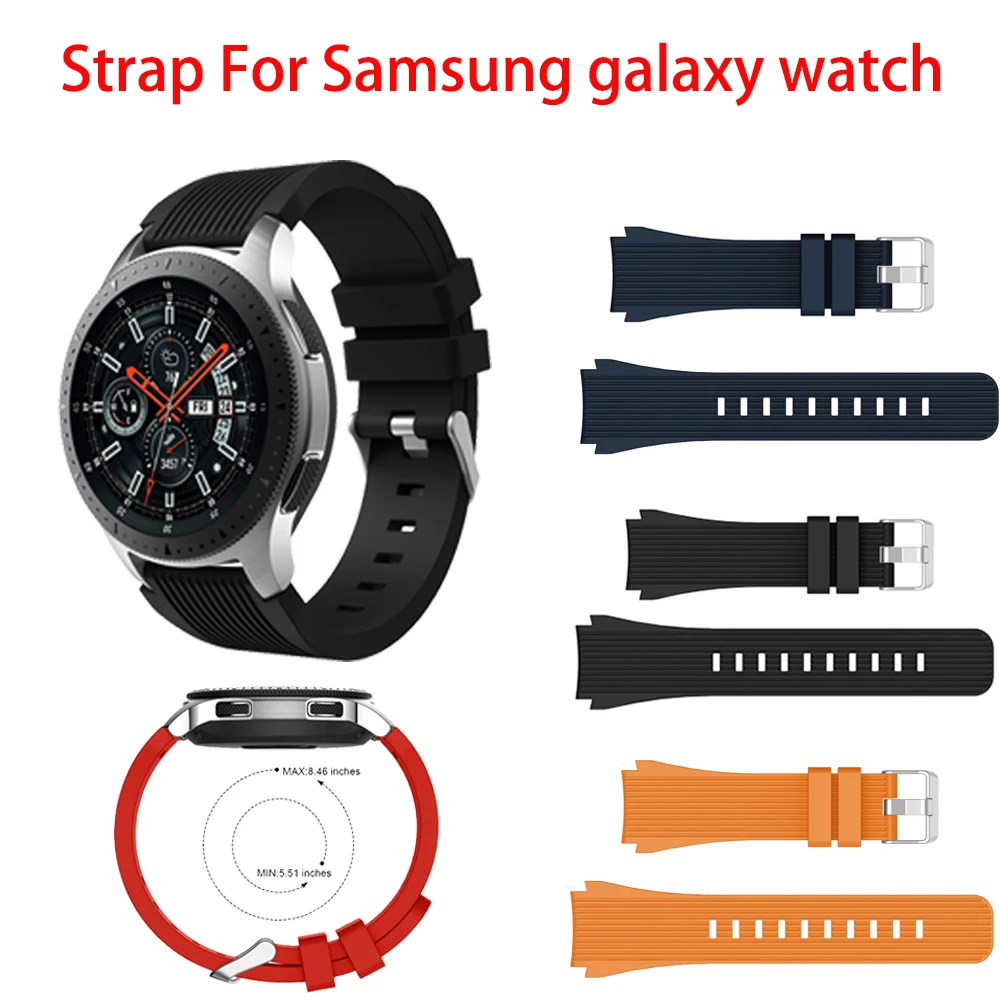 Soft Silicone Strap For Samsung Galaxy watch 46mm/Gear S3 Frontier/Classic 22mm Sport bracelet wristband replacement correa belt