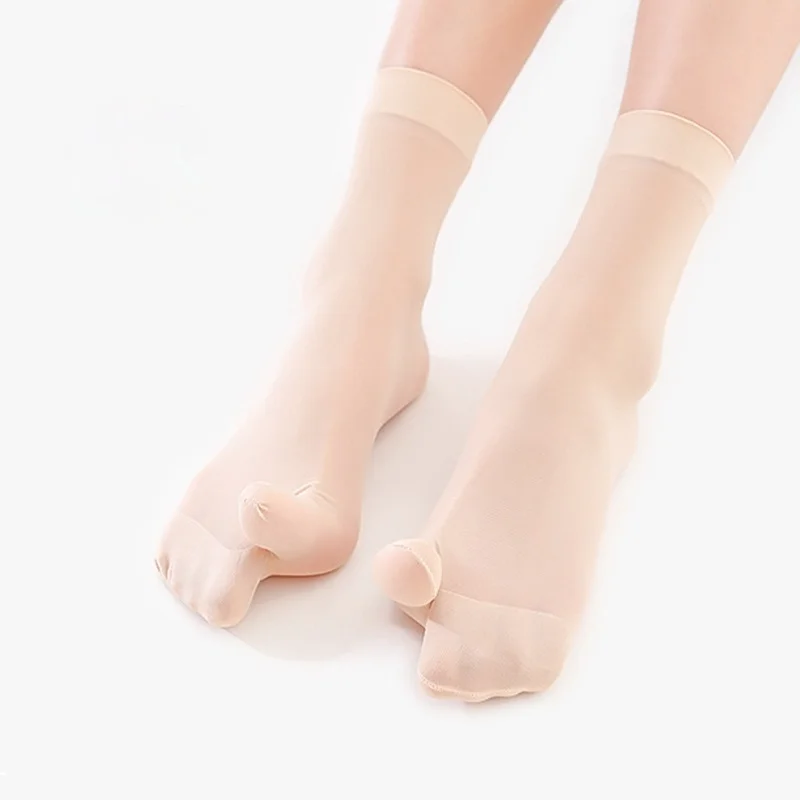 10 Pairs Two-toed Socks 2 Finger Socks Summer Thin Mid-tube Female Invisible Breathable Flip Flops Kawaii Socks