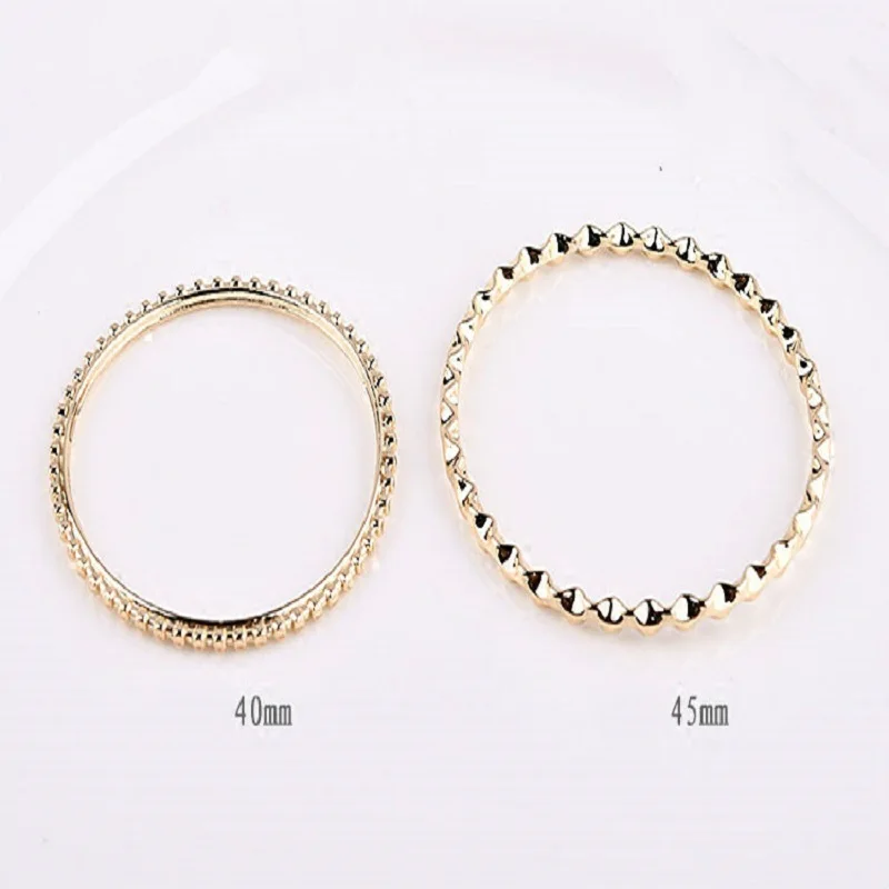Korea Geometric Alloy Electroplated Double Hanging Round Round DIY Earrings Accessories Material Package（8pieces）