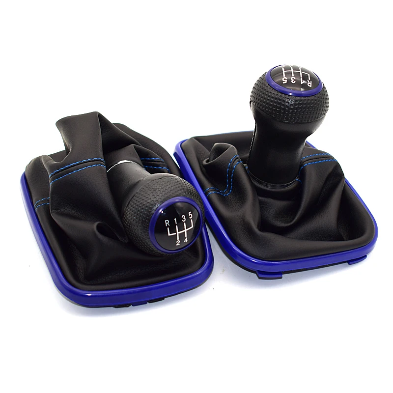 12mm 1999-2004 For Volkswagen VW Golf 4 IV MK4 GTI R32 Bora Jetta 5 Speed 6 Speed Blue Gear Shift Knob Shifter Gaitor Boo