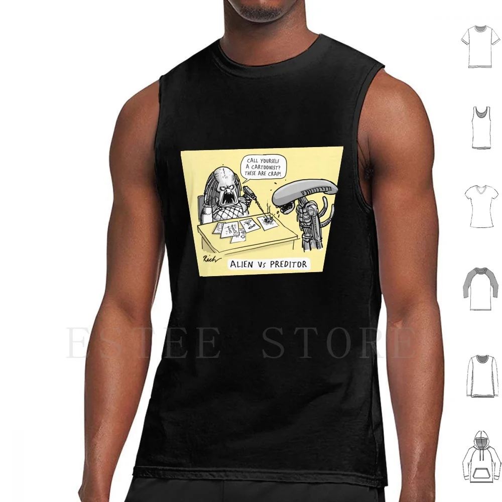 Rich Skipworth : Vs Preditor Tank Tops Vest Sleeveless Science Fiction Movies Giger Cartoon Comics Xenomorph