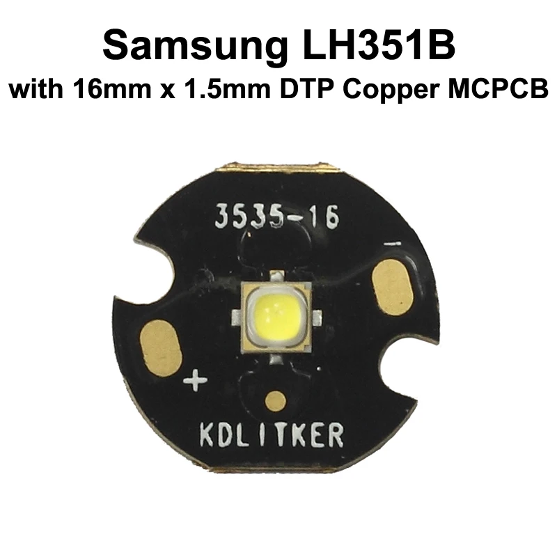 Samsung LH351B SMD 3535 LED Emitter with KDLITKER DTP Copper MCPCB Flashlight DIY