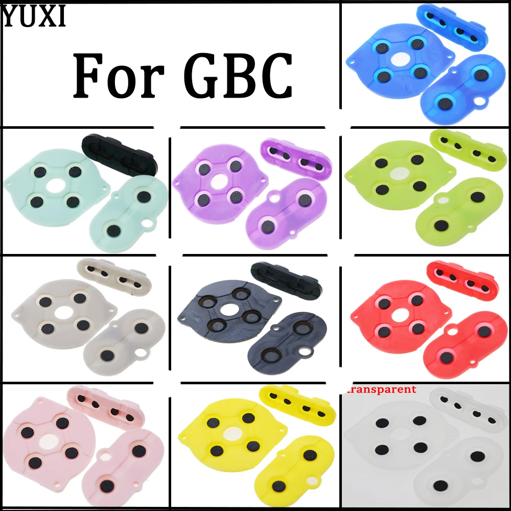 YUXI 1 pieces for Game Boy Color for GBC shell silicon start selection keyboard color conductive rubber button for A-B d-pad