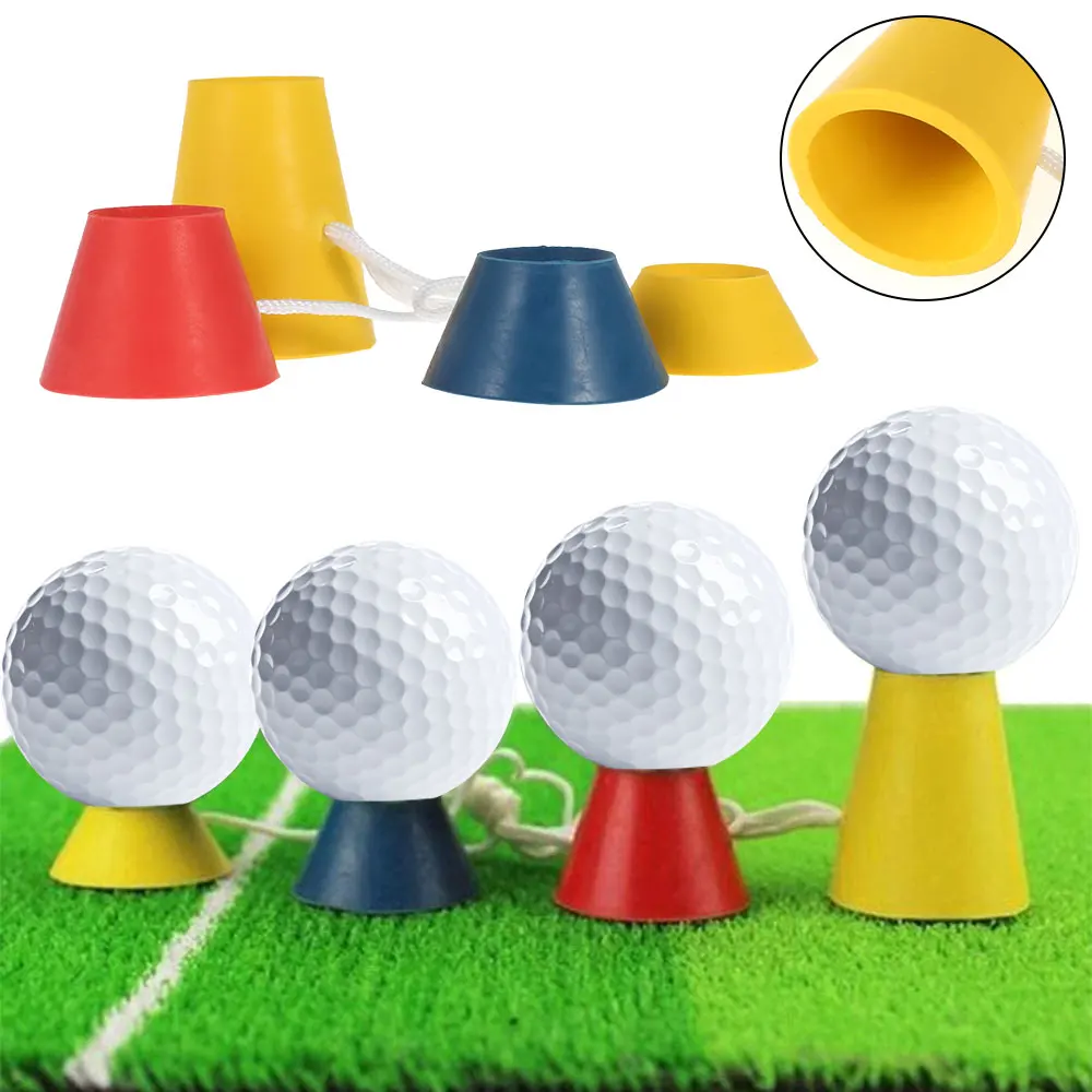 4 In 1 Different Heights Golf Tees Golf Winter Rubber Tee Sports Rope Golf Ball Holder Drop Ship Golf  sit