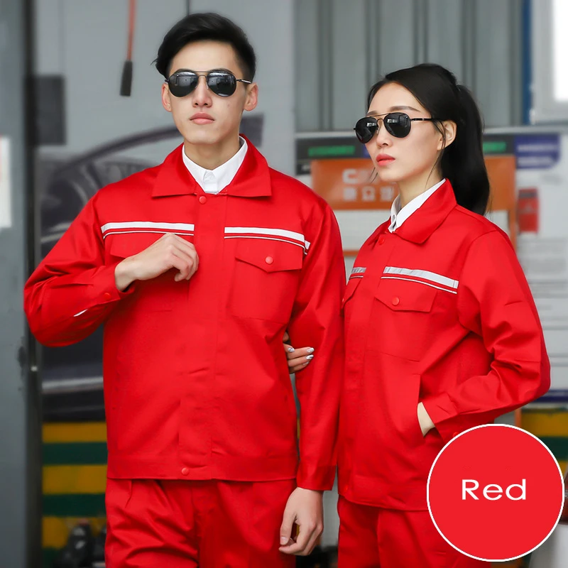 Work Clothing For Men Women Workshop Uniforms Wear-resistant Workwear Safety Reflective Strip Auto Car Repair Working Coveralls