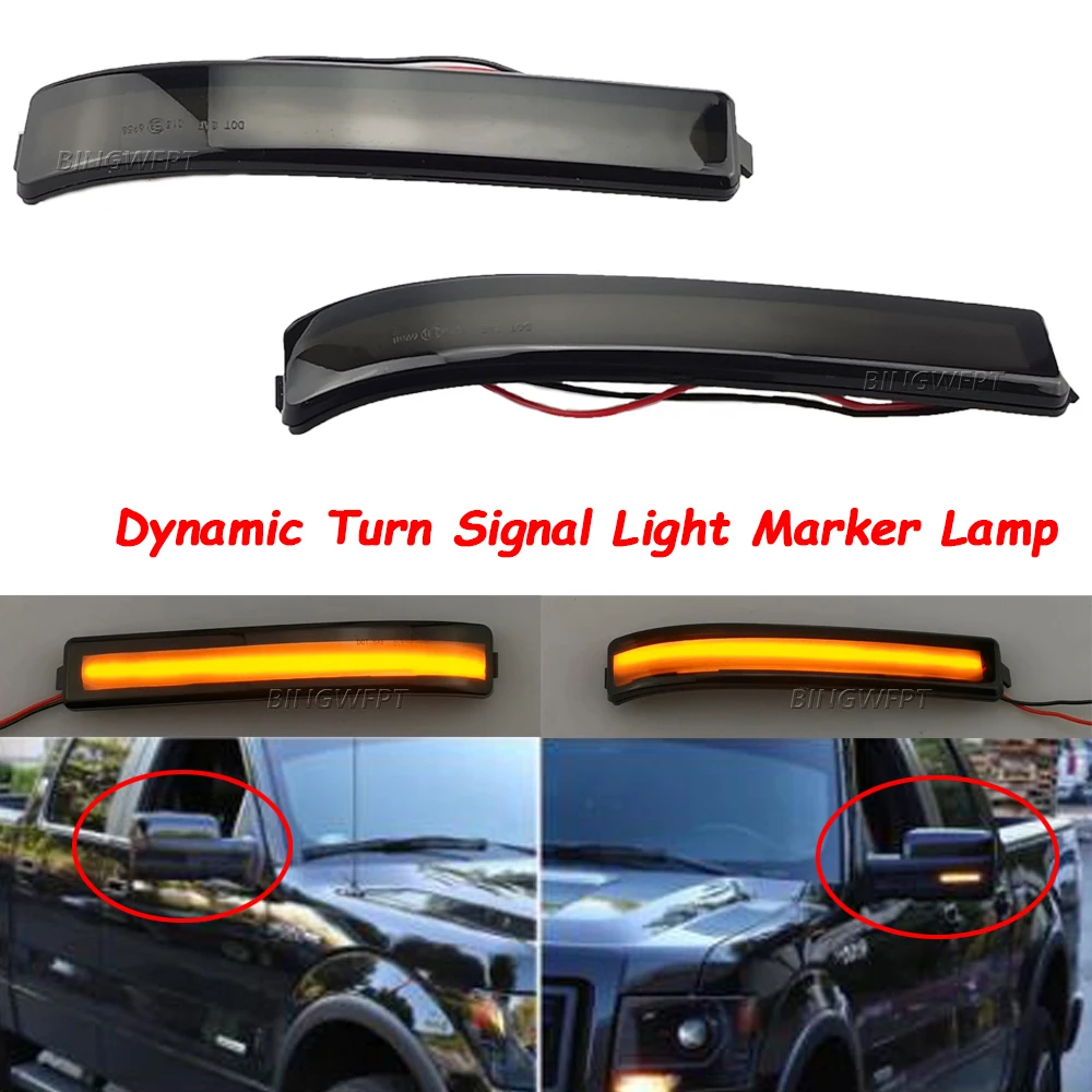 For Ford F-150 F150 04-14 Raptor Expedition For Lincoln Mark LT LED Dynamic Turn Signal Sequential Side Mirror Indicator Light