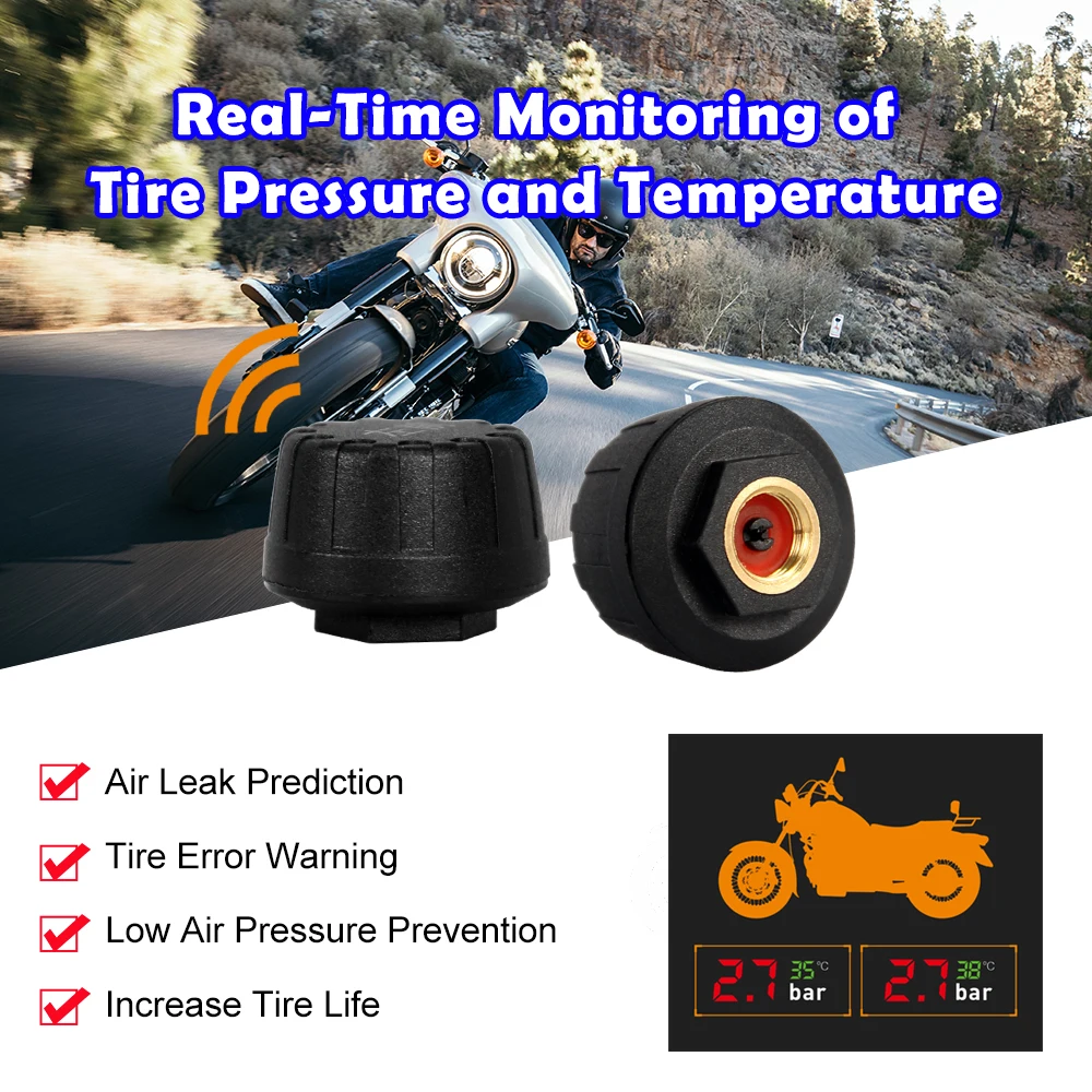 Motorcycle DVR Front & Rear Camera F9L with TPMS Bluetooth Intercom SONY Starvis 4.0\'\' Screen Waterproof Dash Cam for Motorbike