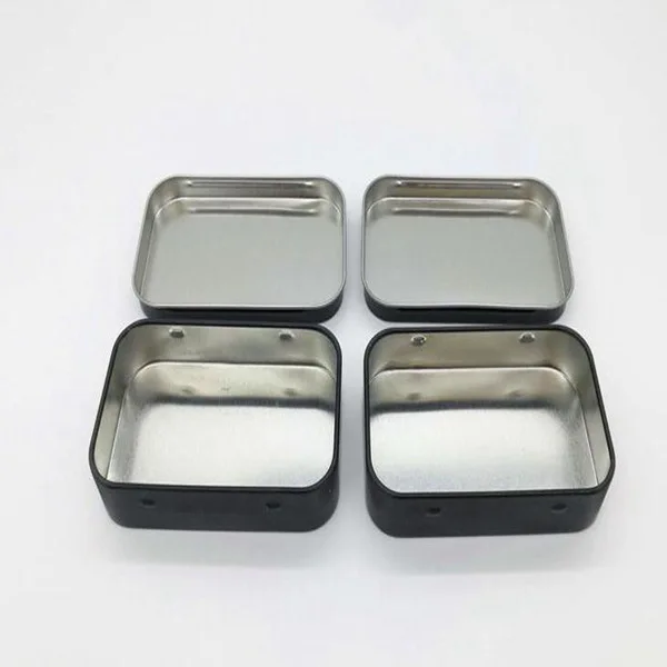 200pcs/lot Plain black and white tin box 9.5cmx6cmx2.1cm Rectangle tea candy business card usb storage box case