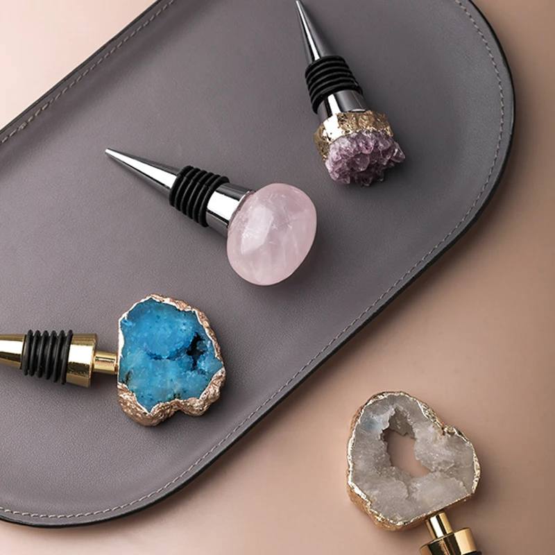 

Натуральный кристаллический Агат винная пробка для дома, креативные усовершенствованные кухонные аксессуары Winestopper, герметичная крышка для бутылки с изысканной текстурой