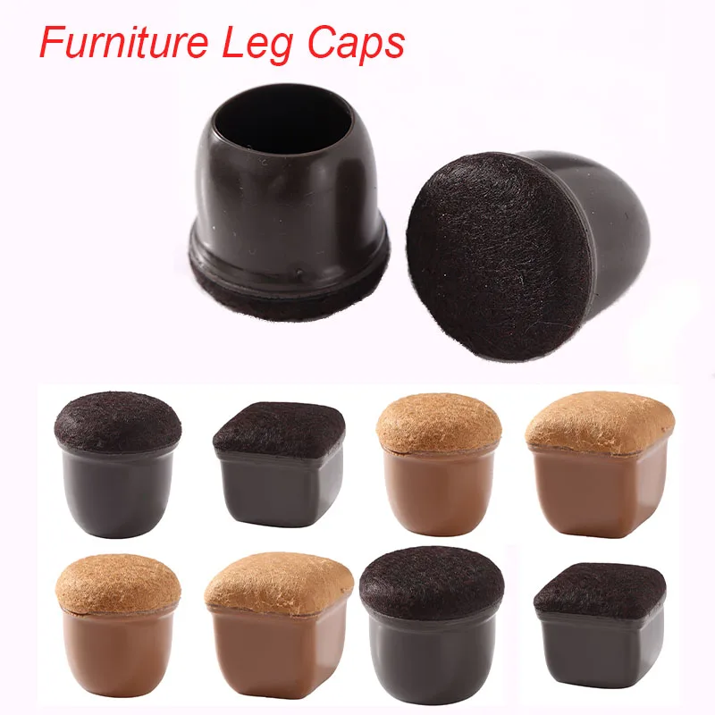 

8Pcs/Set Silicone Felt Bottom Furniture Leg Mats Floor Protectors Noise Reducing Wear Resistance Chair Leg Covers Caps