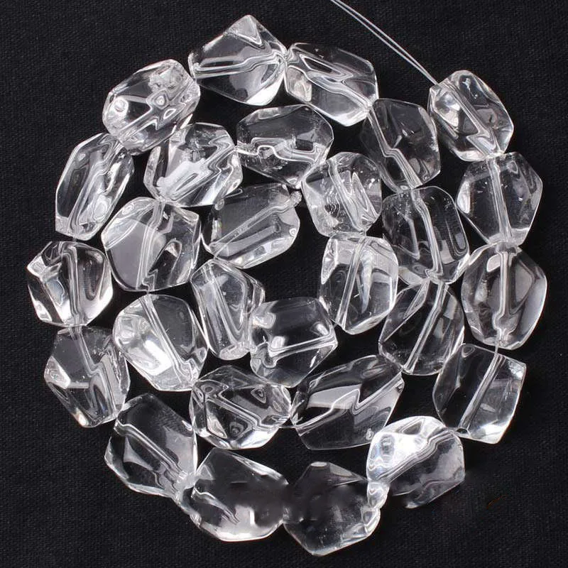 White Rock Quartz Beads 15'' Irregular Freeform Clear Crystal Beads For Jewelry Making Beads Necklace DIY Beads Accessory Gift