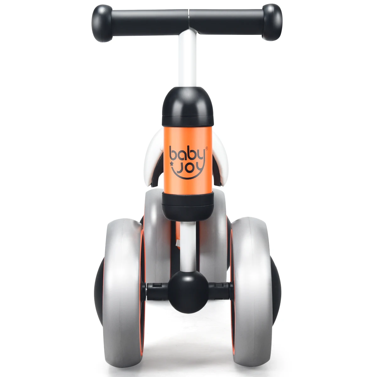 Bicicleta de equilibrio sin Pedal para bebé, andador de juguete para aprender a montar, 4 ruedas, color naranja