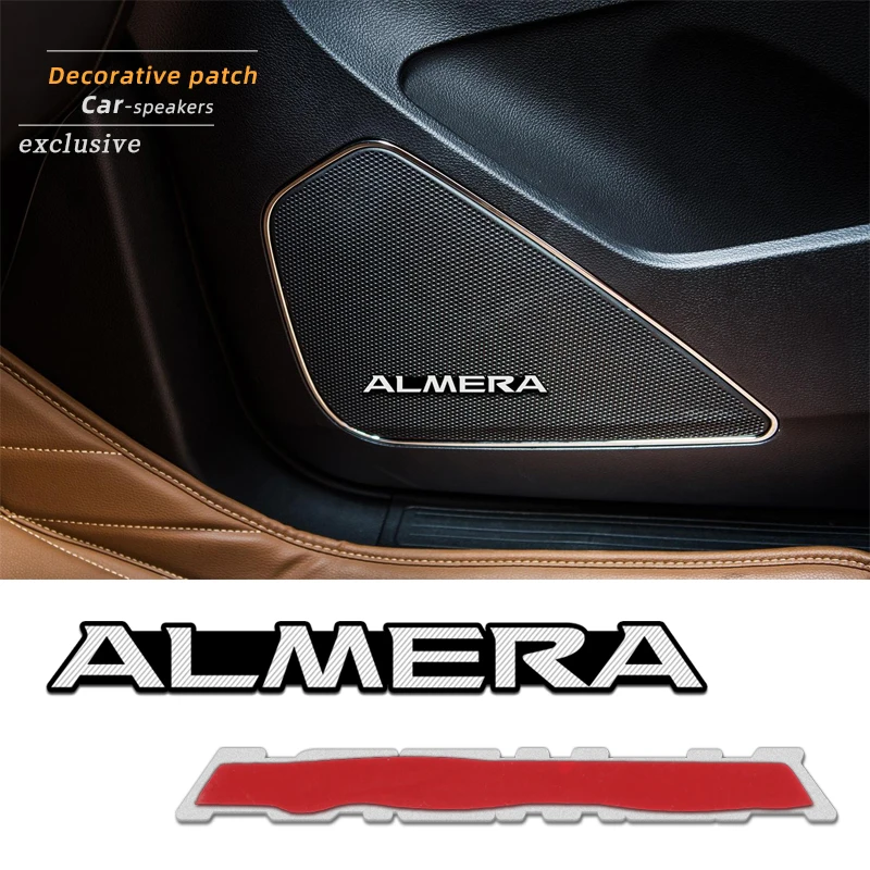 4pcs 3D aluminum speaker stereo speaker badge emblem Sticker for Nissan Almera G15 N16 Car-Styling Badge Accessories