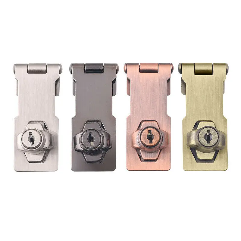 Brand New 4PCS Zinc Alloy Cabinet Door Locks Cupboard Wardrobe Wood Box Drawer Cabinet Locks Closet Hasp Locks with Keys