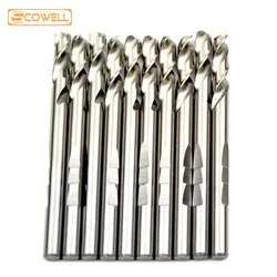 6.35mm 10PCS HSS 4341 Milled Shank Hole Saw Center Drill Bits Arbor Pilot Drill Bit 72mm and 103mm Length Step Drilling Bit