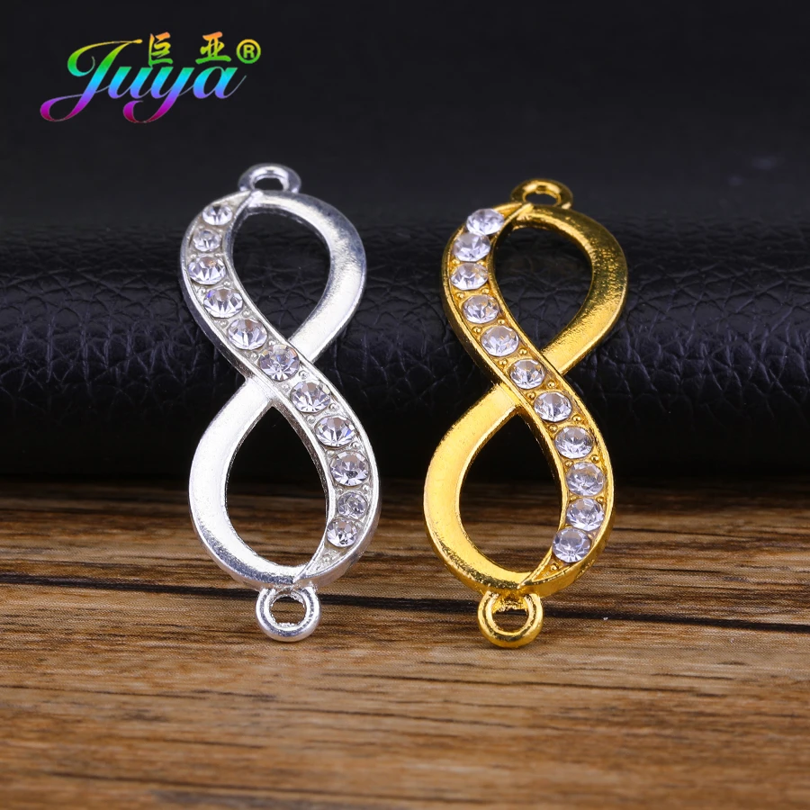 

Juya 10 Pieces Gold Rhinestons Infinity Charm Connectors Accessories For Handmade Fashion Jewelry Making Supplies