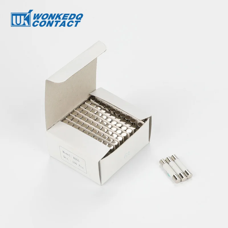 100Pcs 5x25 5x20 mm Fuse Fast-Blow Glass Tube 0.5A 1A 2A 3A 4A 5A 6A 8A 10A Din Rail Terminal Block Mini Test Fuse 5*25 5*20