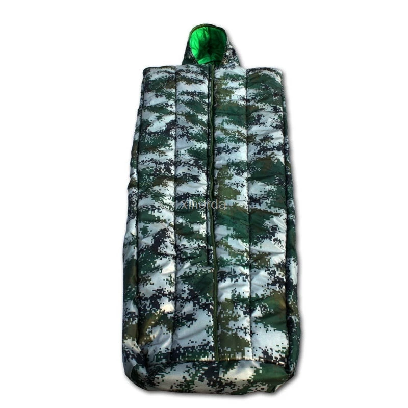 Lunch Break Mummy Sleeping Bag 3 Season Outdoor Waterproof Breathable Camouflage Nylon Thick Down Cotton Sleeping Bag Indoor