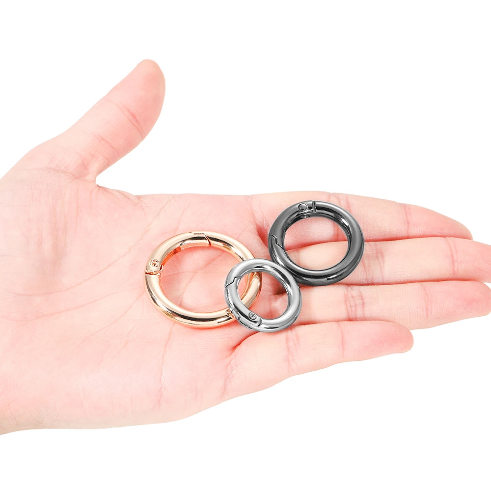 5Pcs/Lot O Ring Clasp Metal Spring Gate Keyring Buckles Clips Carabiner Handbags Dog Chains For DIY Jewelry Making Findings