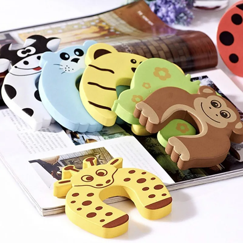 10pcs/lot Child kids Baby Animal Cartoon Door Jammers Stop stopper holder lock Safety guard Finger atrq0073