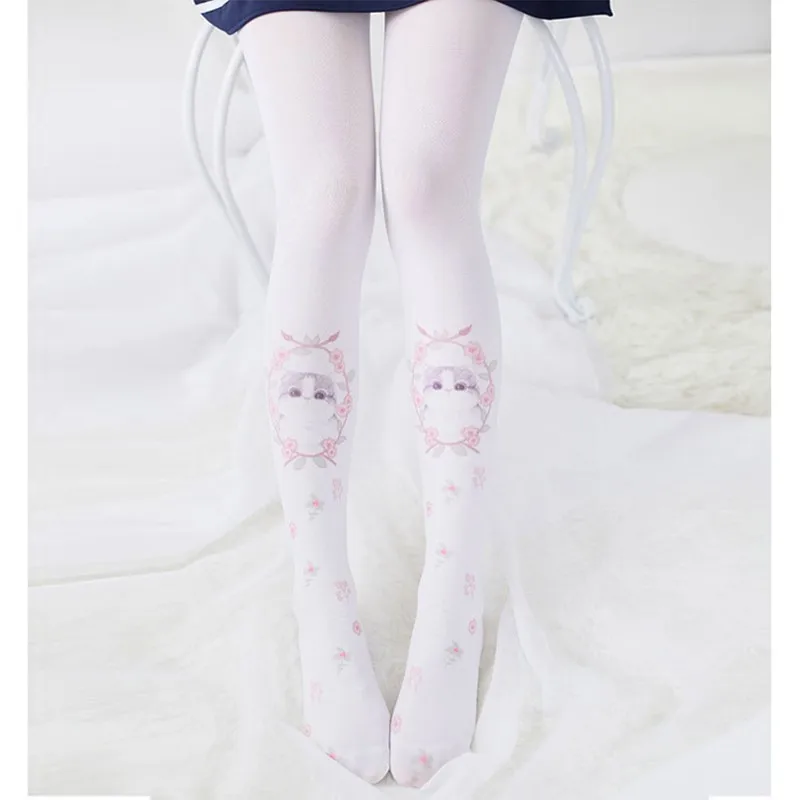 

Japanese sweet soft cute cat print stockings cute lolita soft girl COS socks student socks lolita kawaii girl loli cos Lolita