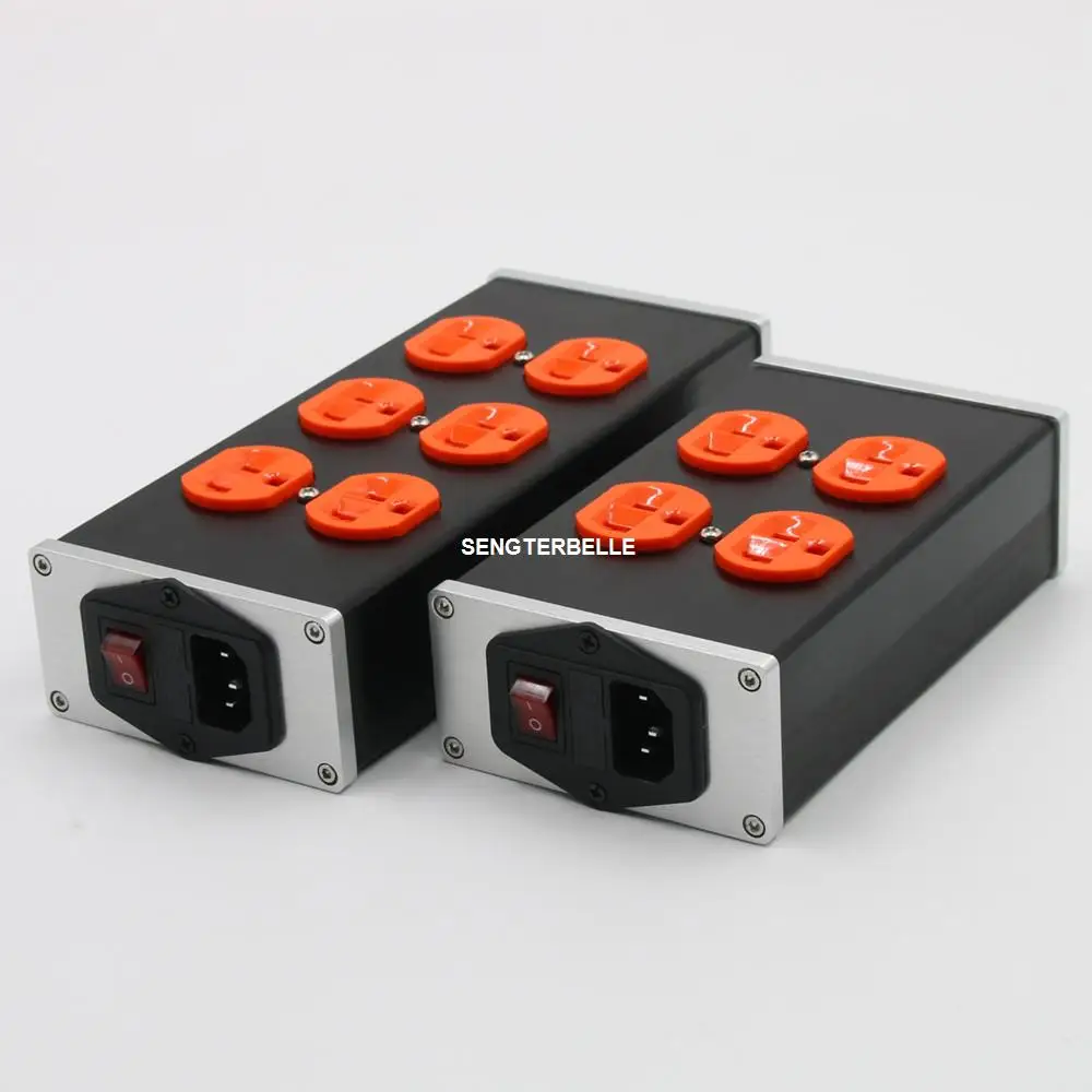 HiFi Full Aluminum Chassis US Standard Home Power Strip Auido Socket（6-Outlet /4-Outlet)