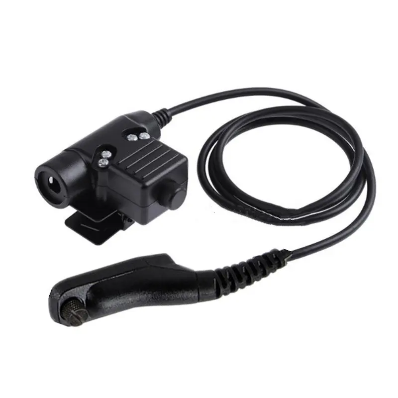 U94 PTT Cable Plug  Military Adapter Z113 Standard Version for Walkie Talkie Motorola P8268 8668 GP338D Radio Hunting