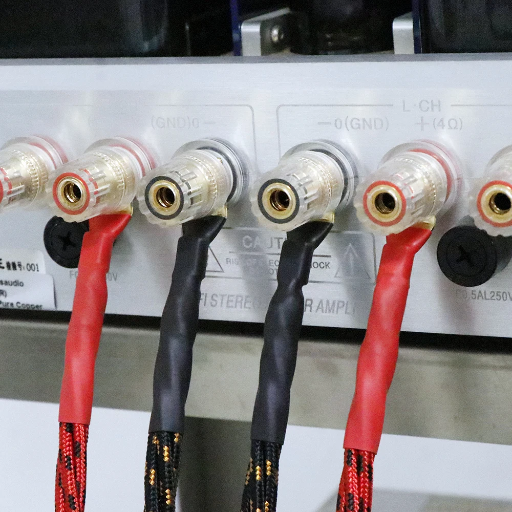 Ein Paar sauerstofffreies Kupfer (OFC) Audio-HiFi-Lautsprecherkabel, HI-FI-High-End-Verstärker-Lautsprecherkabel, Bananenspaten-Steckerkabel – Detail 5