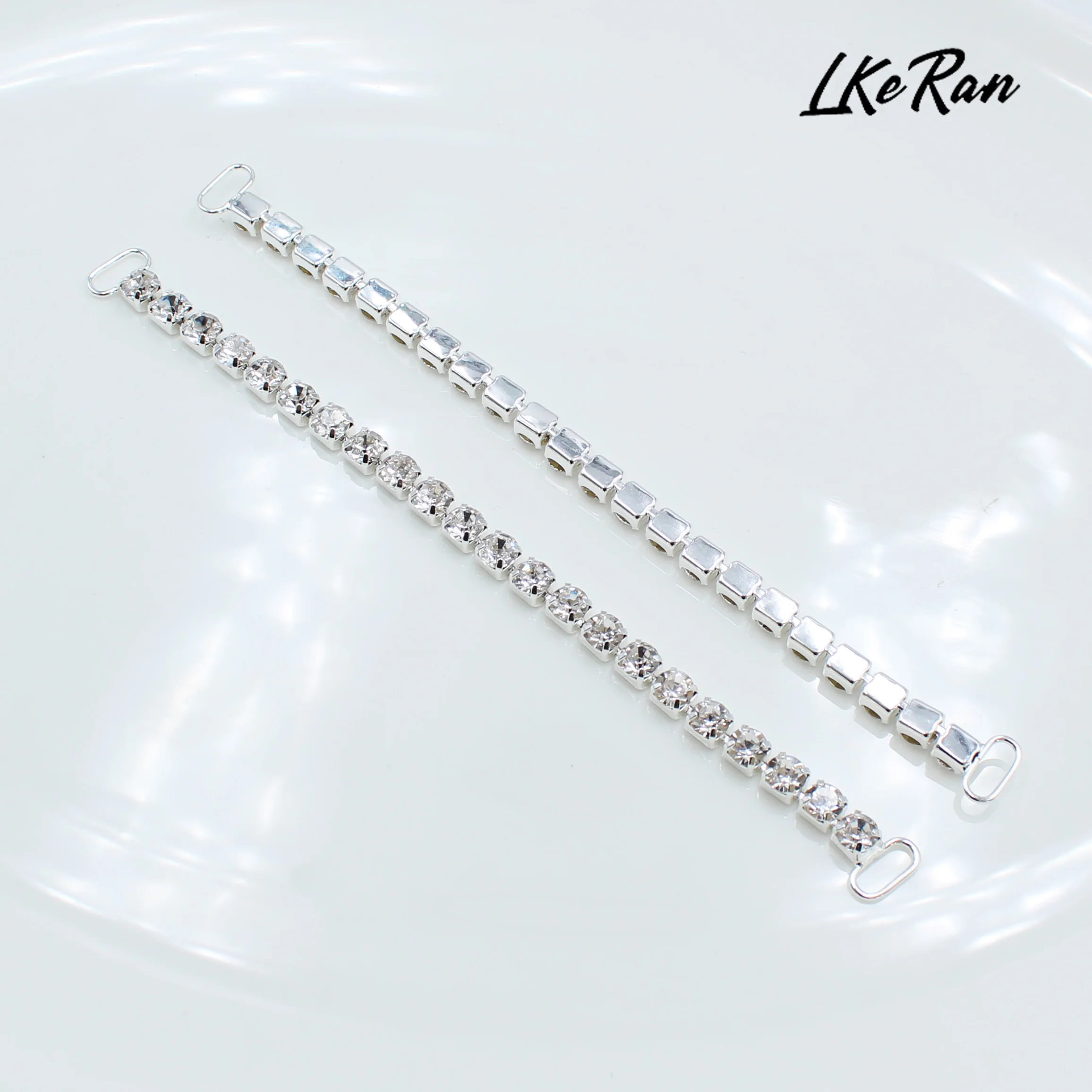 10Pcs 3cm/16cm Single Row S28 Rhinestone Decoration Chain/Bikini Connector Buckles For Shoulder Strap Clothing Dress Accessories