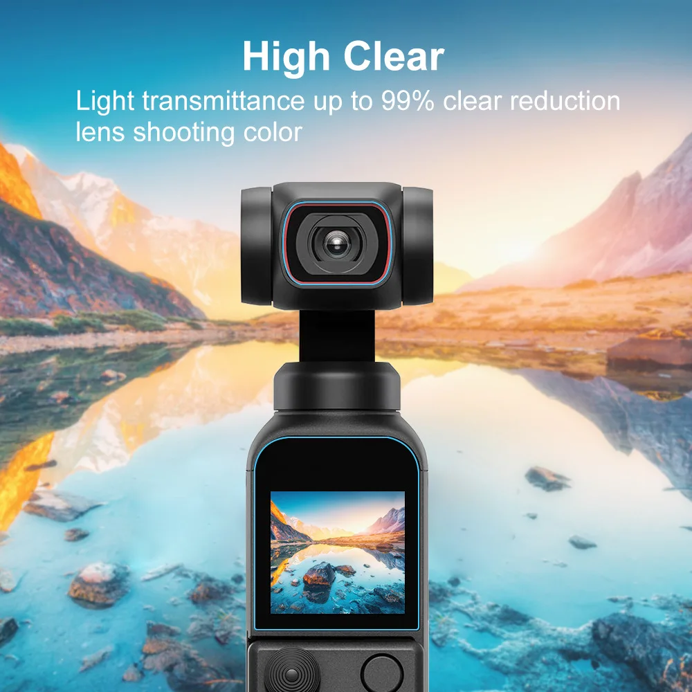 Ekran ze szkła hartowanego obudowa ochronna do DJI OSMO Pocket 2 kardana ręczna kamera akcji obiektyw LCD folia ochronna na ekran