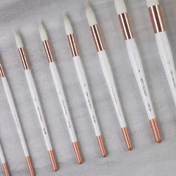 ArtSecret 538SGF High Quality Goat Hair Brass Ferrule Wooden Handle Brushes Artistic Art Painting Pen For Watercolor Drawing