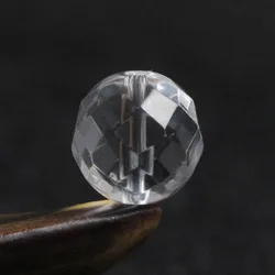4A Natural White Quartz Crystal 64 128 Facets Diamond Cut Single Bead DIY Beads Jewelry Making