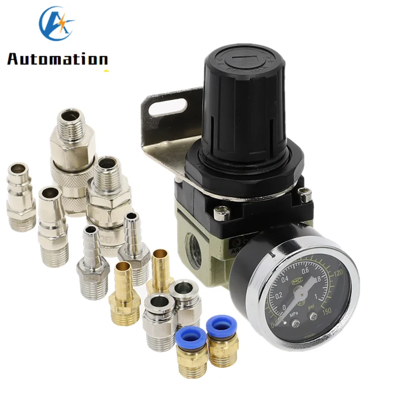 AR2000-02 pressure regulator G1/4'' Pneumatic air treatment units Pressure Regulating Valve EU Fittings Connector