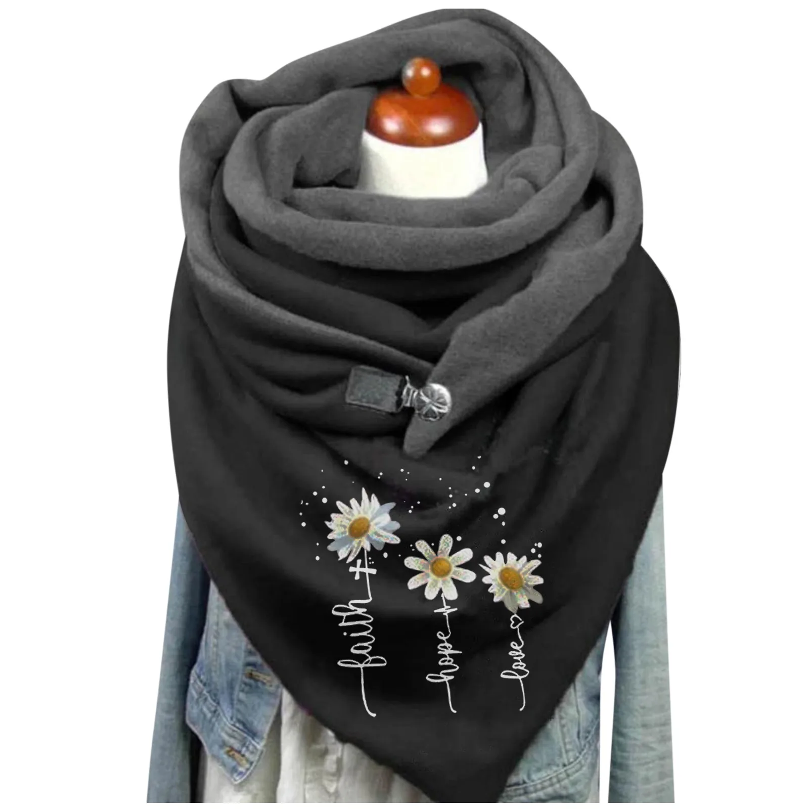 Fashion Women Scarf Winter Printing View Art Print Button Functional Soft Wrap Casual Warm Scarves Shawls 2021 New Платки шарфы