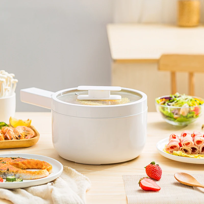 Multifunctional Electric Cooker 1.5L Capacity Fast Heating 700W Electric Cooking Pot Desktop Mini Hot Pot Portable Skillet