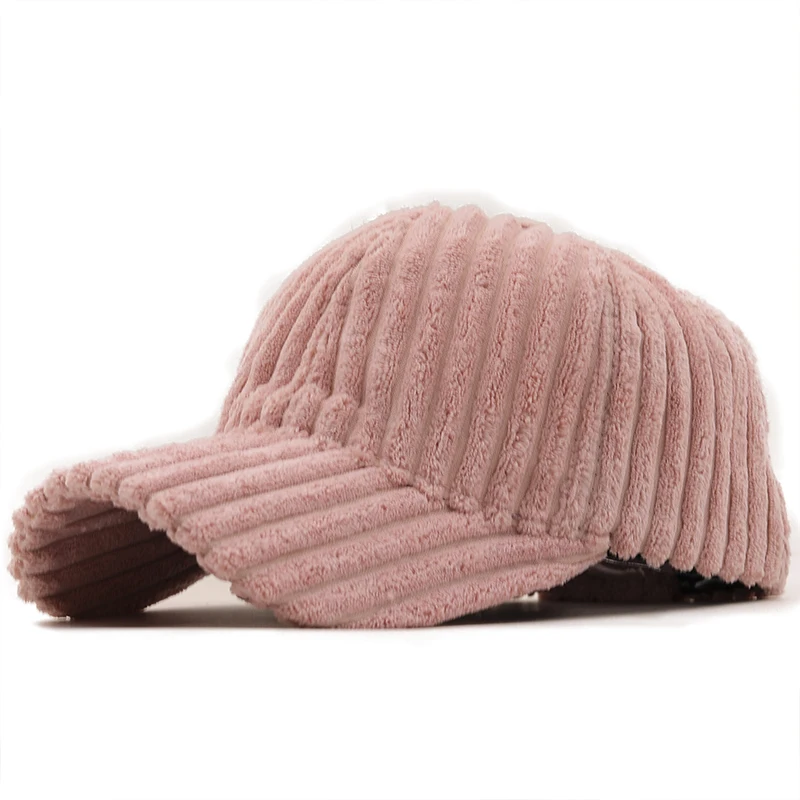 Simple Corduroy Girl winter Baseball Cap Women Casquette Fitted Hats Gorra Trucker Cap Snapback Ladies warm Baseball Hat