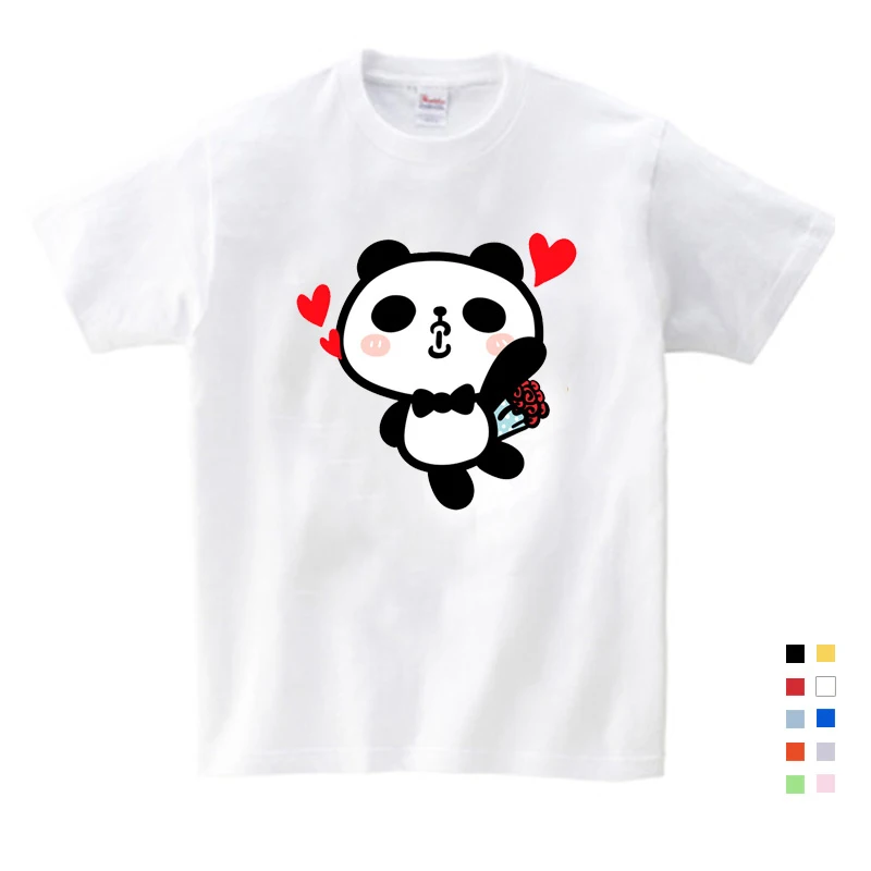 

Kids T Shirt Clothing 2020 New Children Panda Print T-shirt Clothes For Boy Girls Summer Short Sleeve Solid Tee Tops Costume