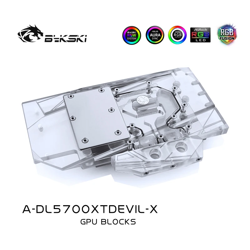 Bykski A-DL5700XTDEVIL-X PC water cooling Radiator GPU cooler video Graphics Card Water Block for Power colour(Dataland) 5700XT