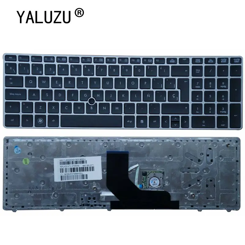 SP Layout Keyboard FOR HP EliteBook 8560P 8570P 8560B Silver frame with rocker